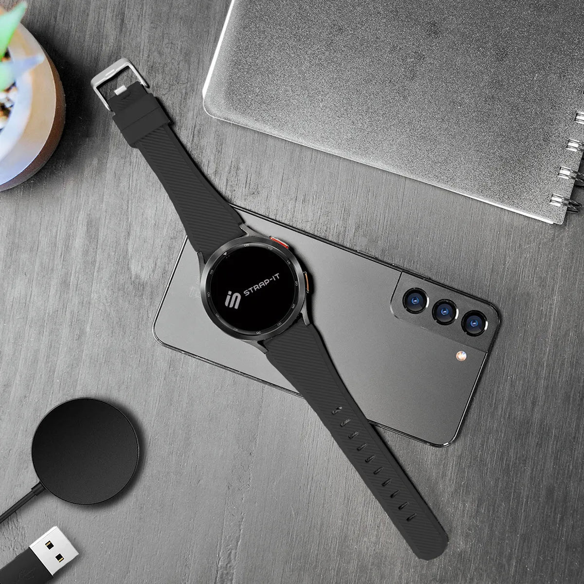 Coros Pace 4 Twill Silicone Strap (Black)
