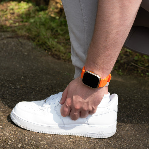 Silicone Ocean Strap 'Classic', orange, lifestyle photo