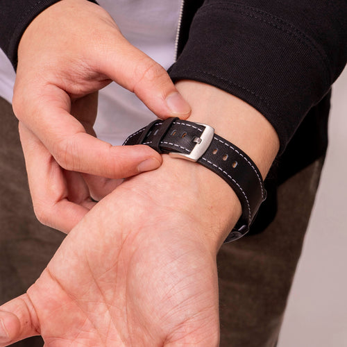 Bracelet cuir 'One Push' Amazfit Cheetah 2 Ultra (noir)