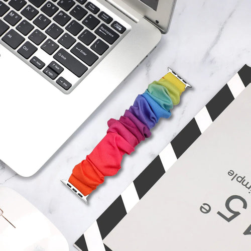 Nylon Scrunchie Strap, rainbow, lifestyle photo
