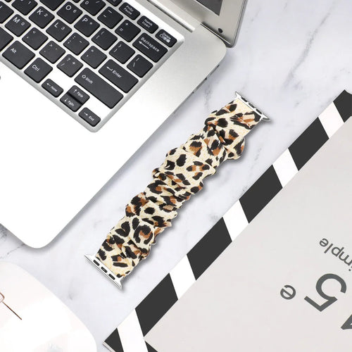 Nylon Scrunchie Strap, lucky leopard, lifestyle photo