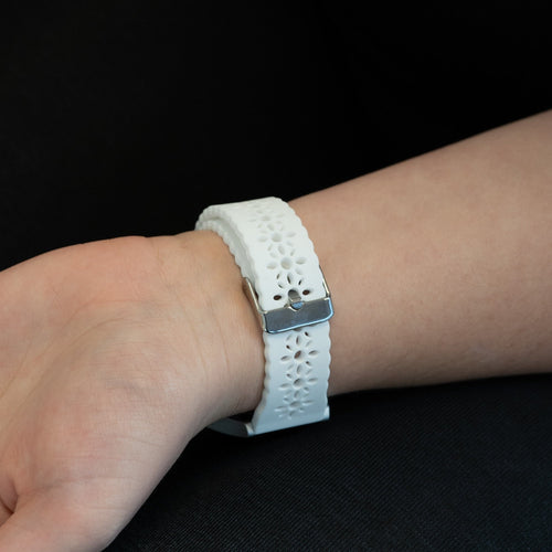 Patterned Silicone Strap, white, lifestyle photo