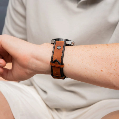 Leather Strap with Screw, dark brown, lifestyle photo