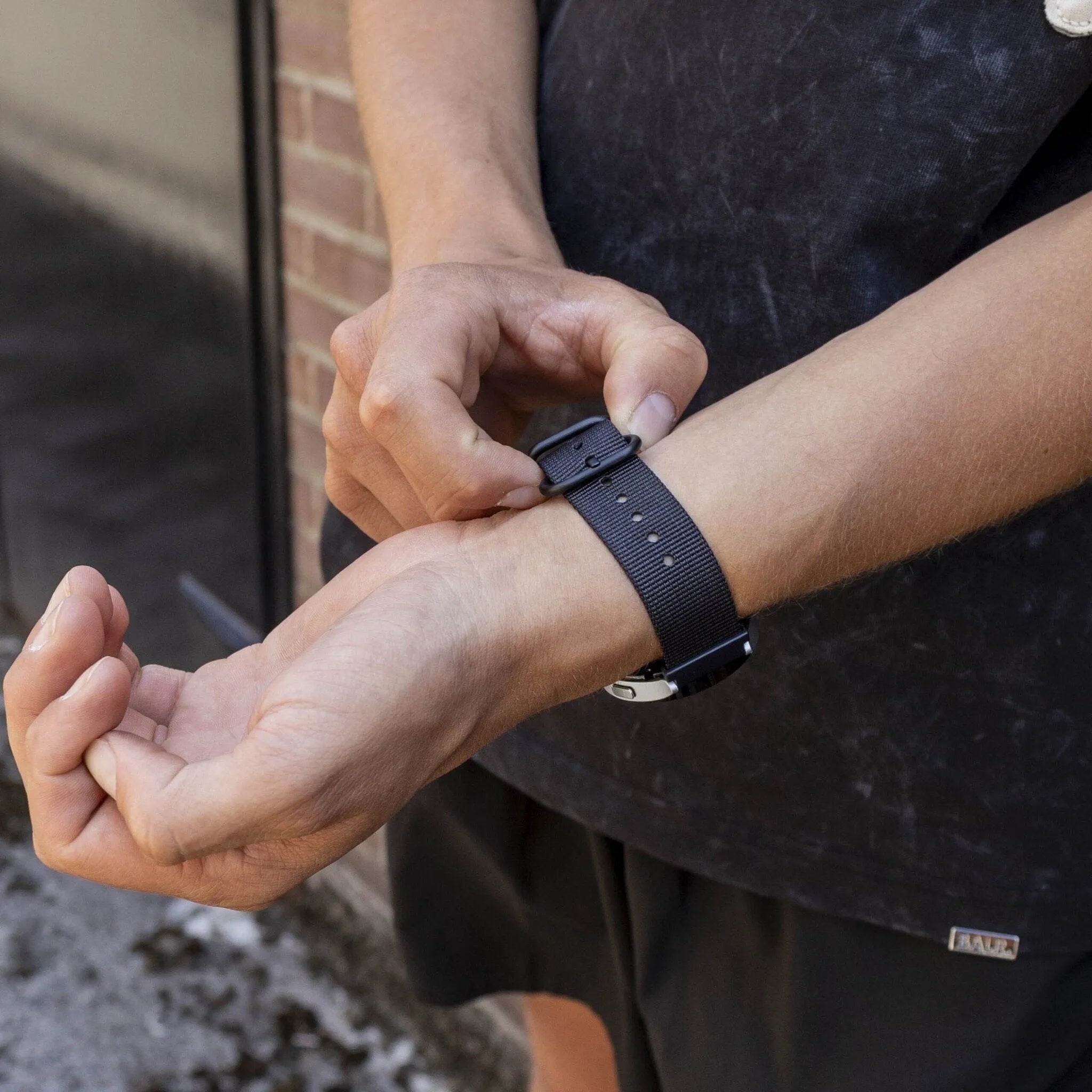 BALR Bracelet nylon avec boucle Polar Pacer (noir)