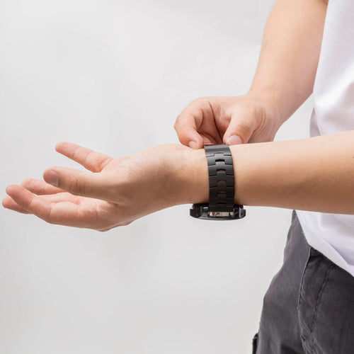 Bracelet en titane granulaire pour Oppo Watch X2 - fermeture plate(noir)