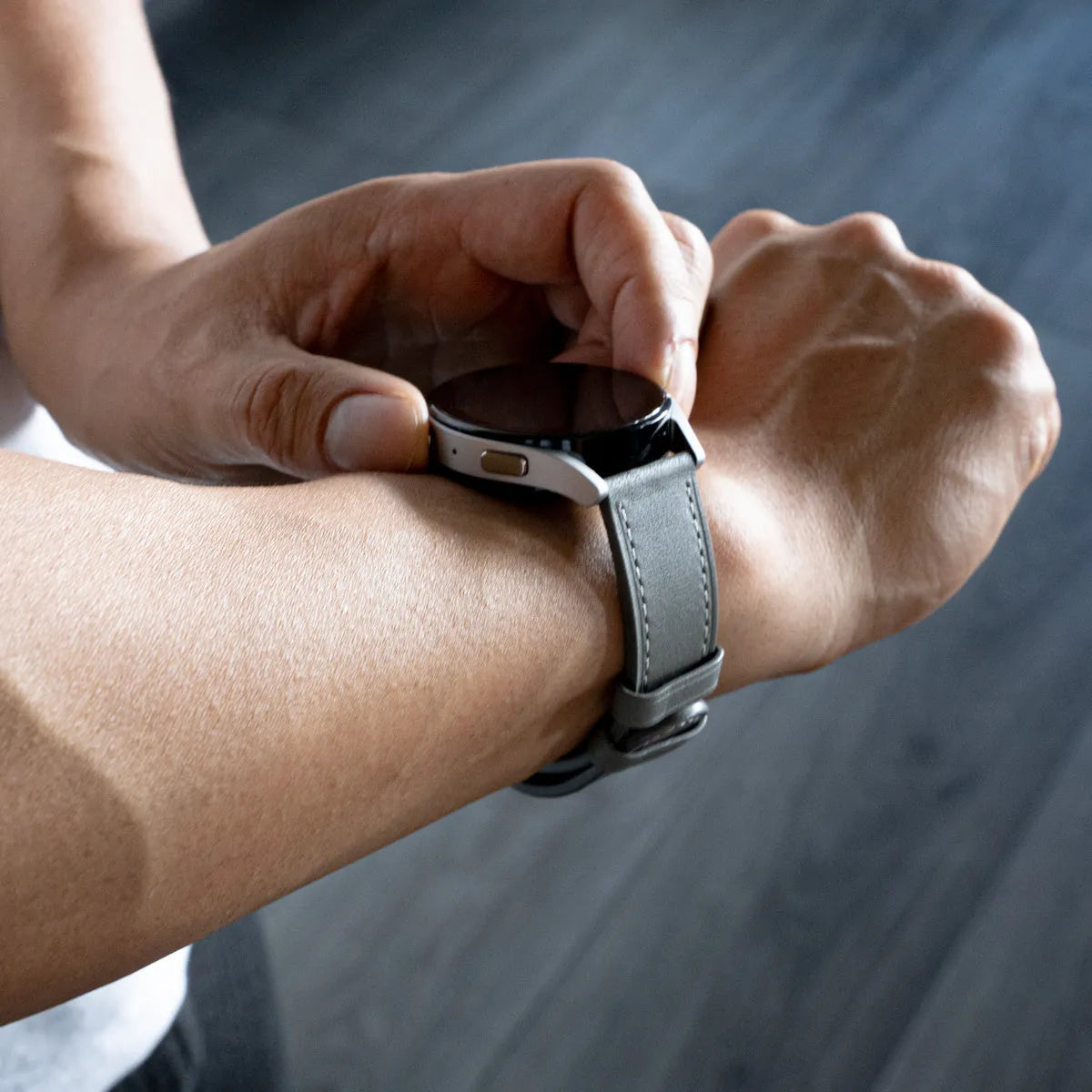 Bracelet cuir moderne Oppo Watch X3 (gris)