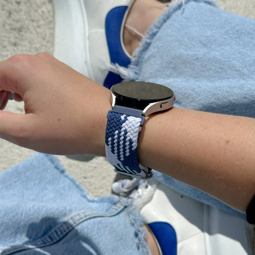 Bracelet tressé réglable Coros Pace 2 (bleu/blanc)