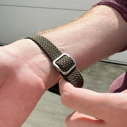 Nylon Adjustable Braided Strap, green, lifestyle photo