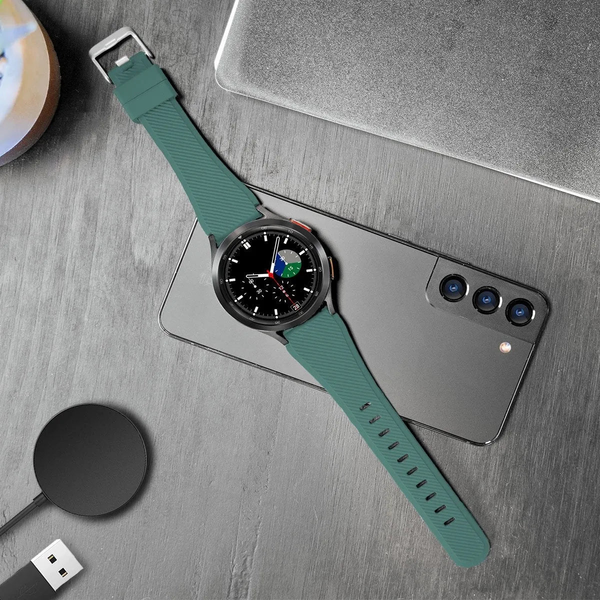 Twill Silicone Strap, viridian, lifestyle photo