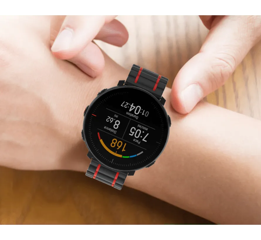 Silicone Sport Strap with Buckle, black/red, lifestyle photo