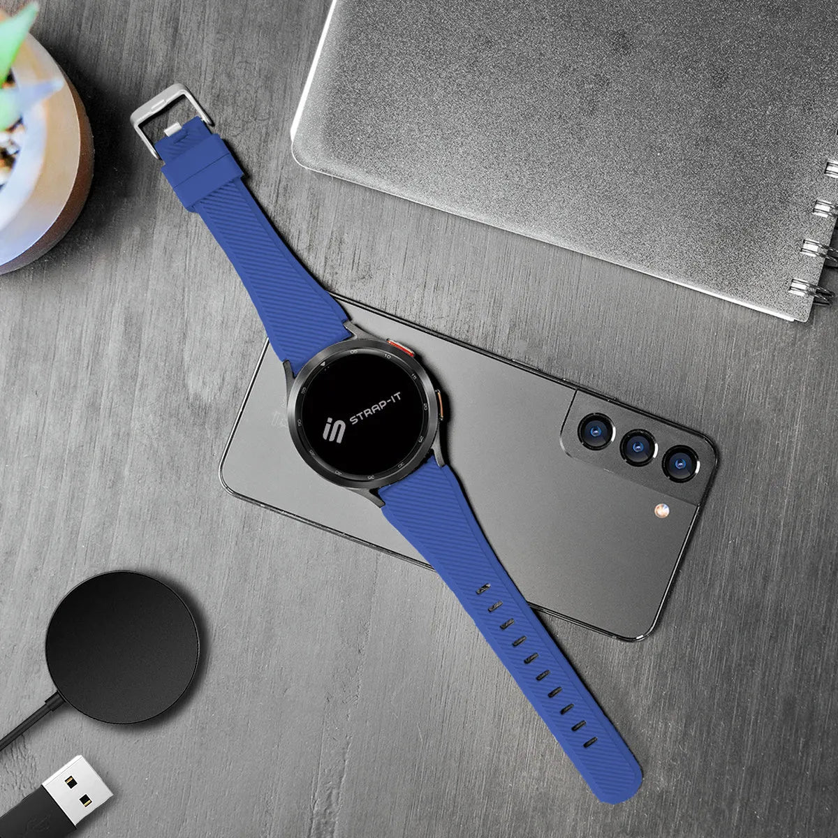 Bracelet twill silicone Gard Pro Health Smartwatch 2 (bleu)