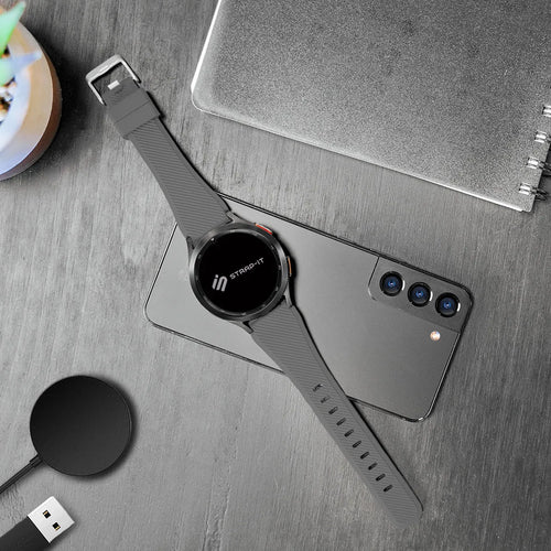 Bracelet silicone sergé Coros Apex 42mm (gris)