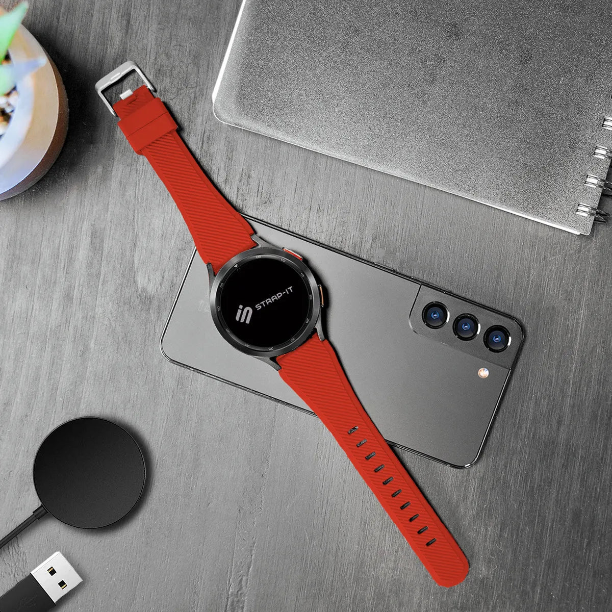 Bracelet twill silicone Oppo Watch X3 (rouge)