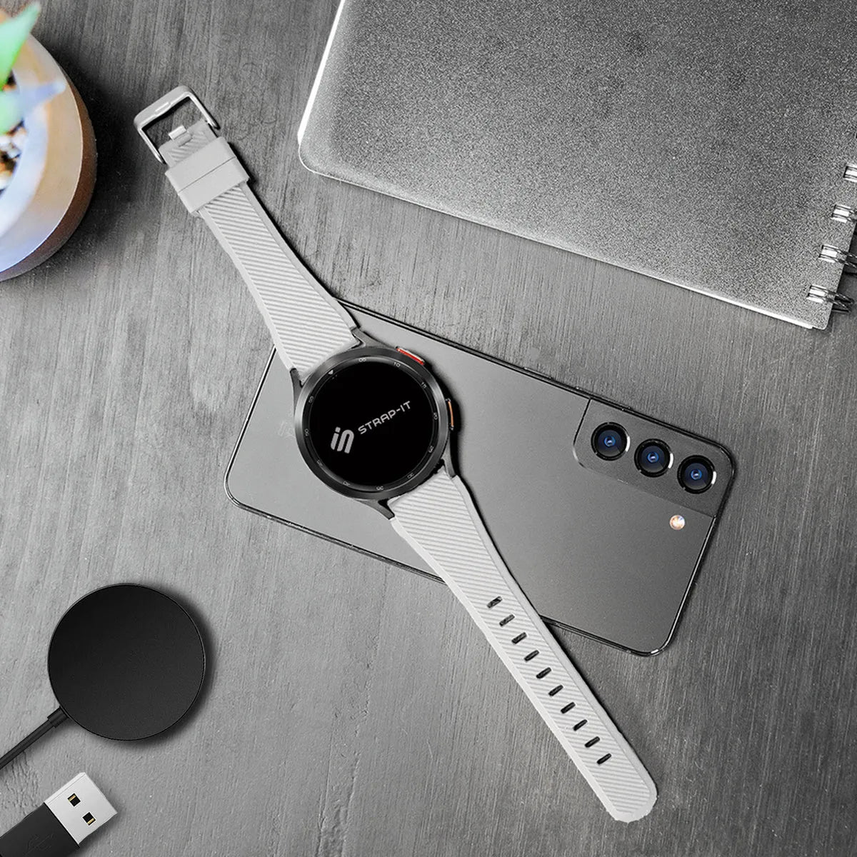 Bracelet silicone sergé Amazfit Bip U (Pro) (blanc)
