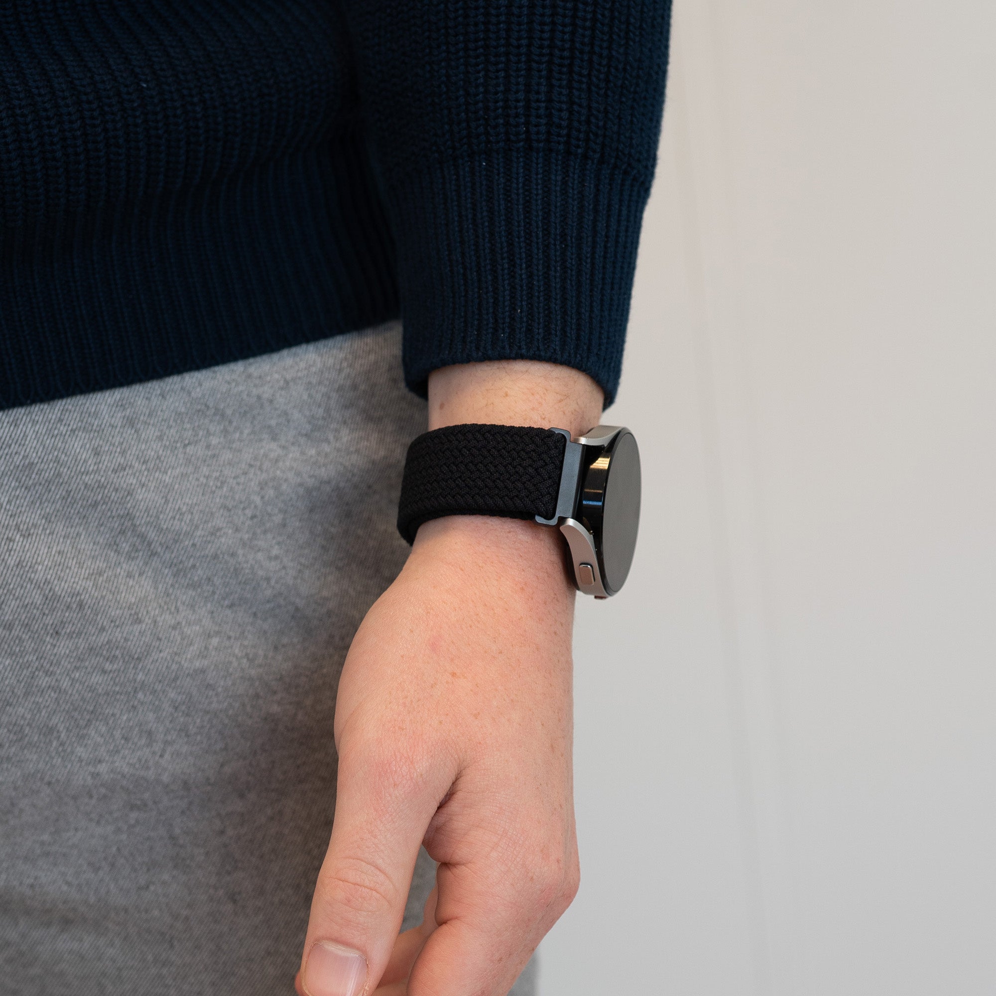 Bandz Bracelet nylon tressé Samsung Galaxy Watch 6 Classic 43mm (noir)