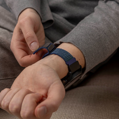 Bracelet nylon à boucle Garmin Fenix 9 Pro - 51mm (bleu)