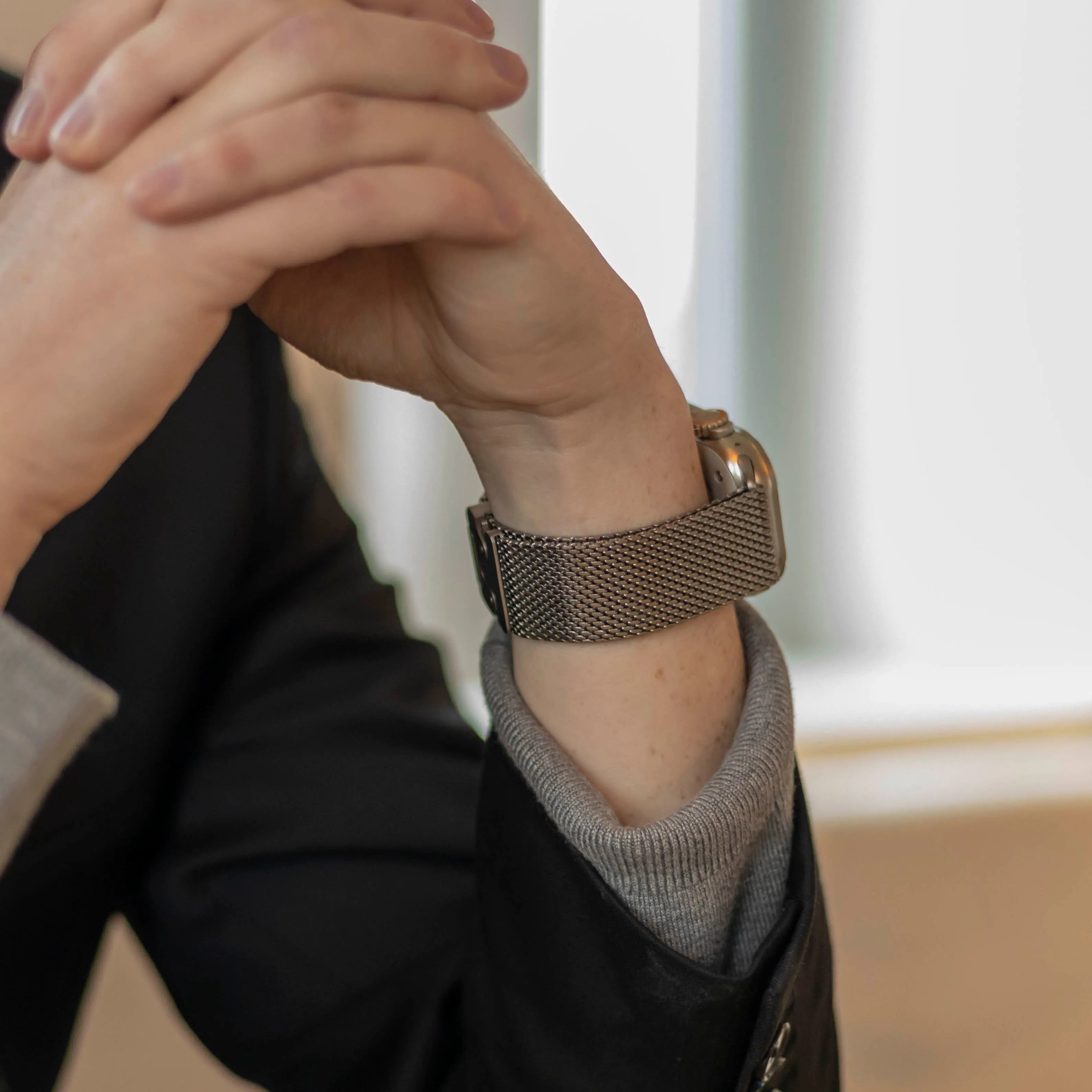 Bandz Bracelet Milanais Loop avec P-buckle Apple Watch (argent)