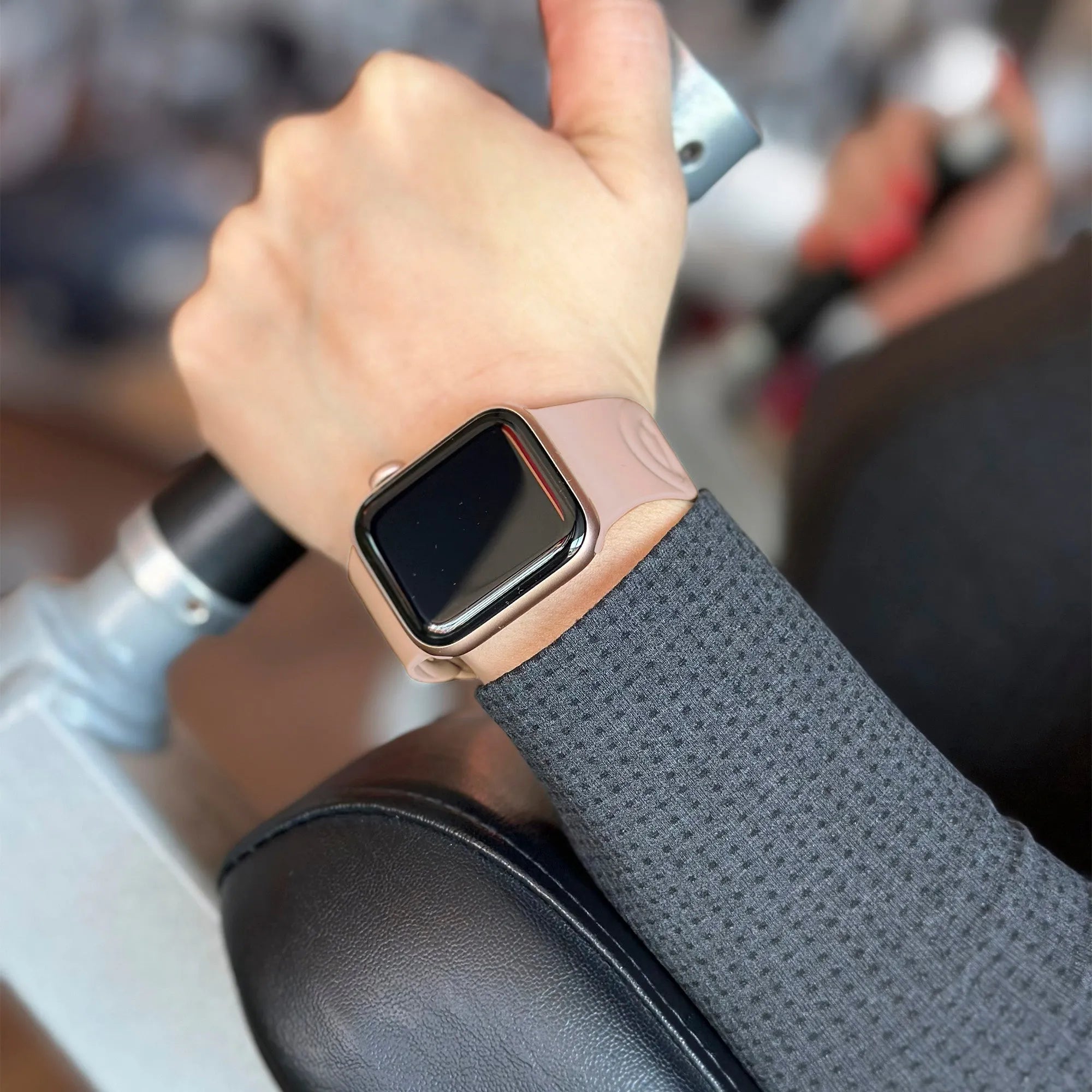 Bracelet silicone chaîne Apple Watch (rose)