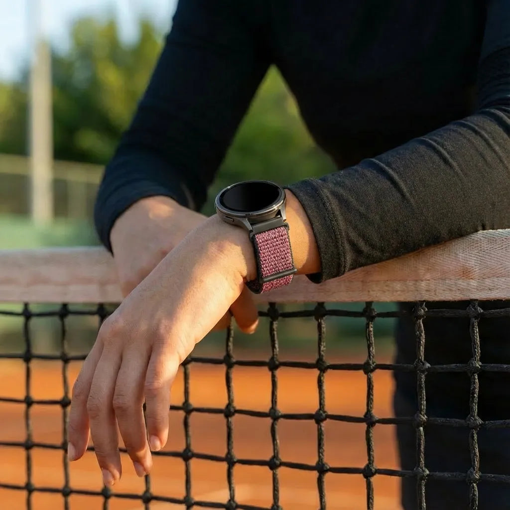 Bandz Garmin Forerunner 570 - 42mm Nylon Loop Strap (Crimson Berry)