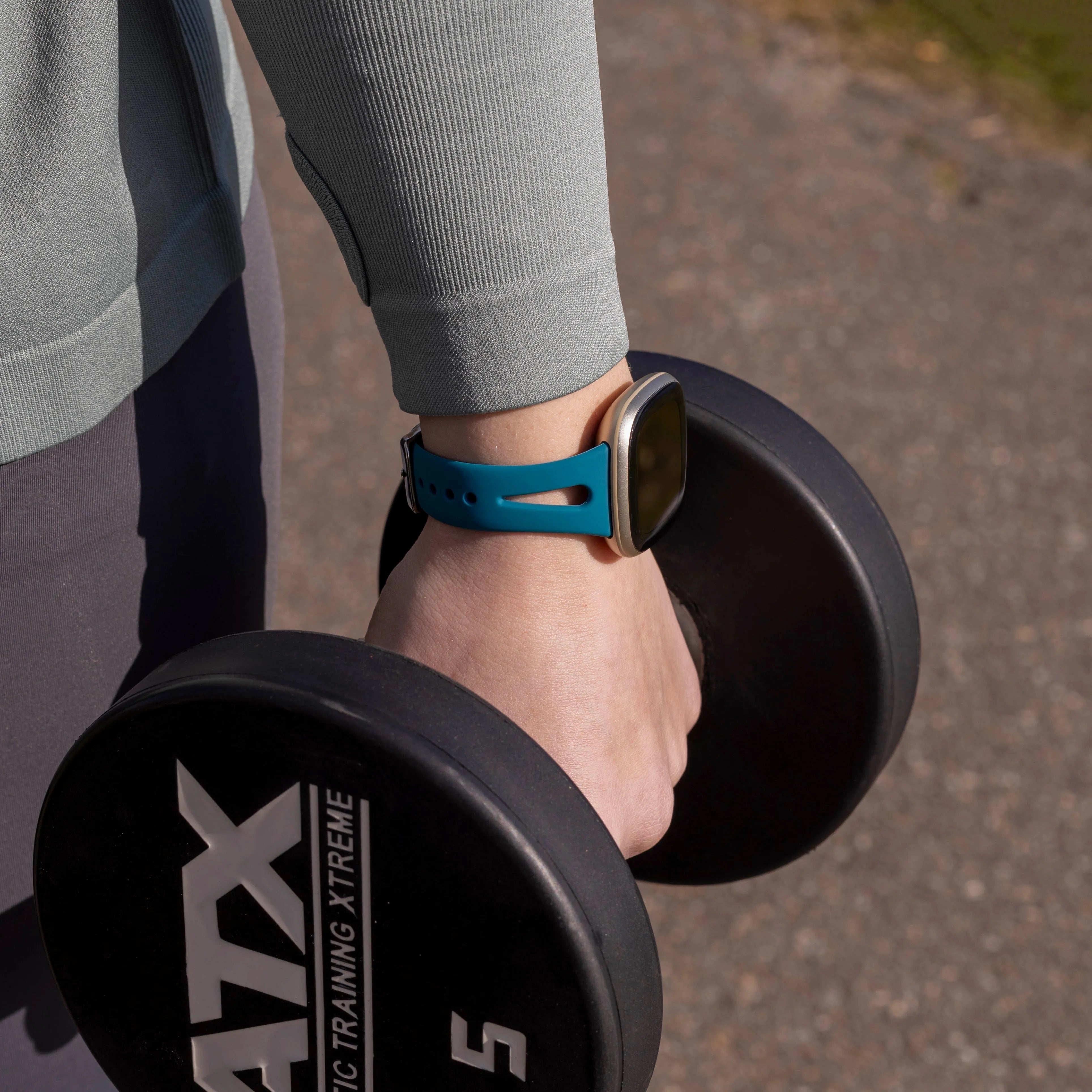 Bracelet silicone de luxe Fitbit Versa 3 (vertbleu)