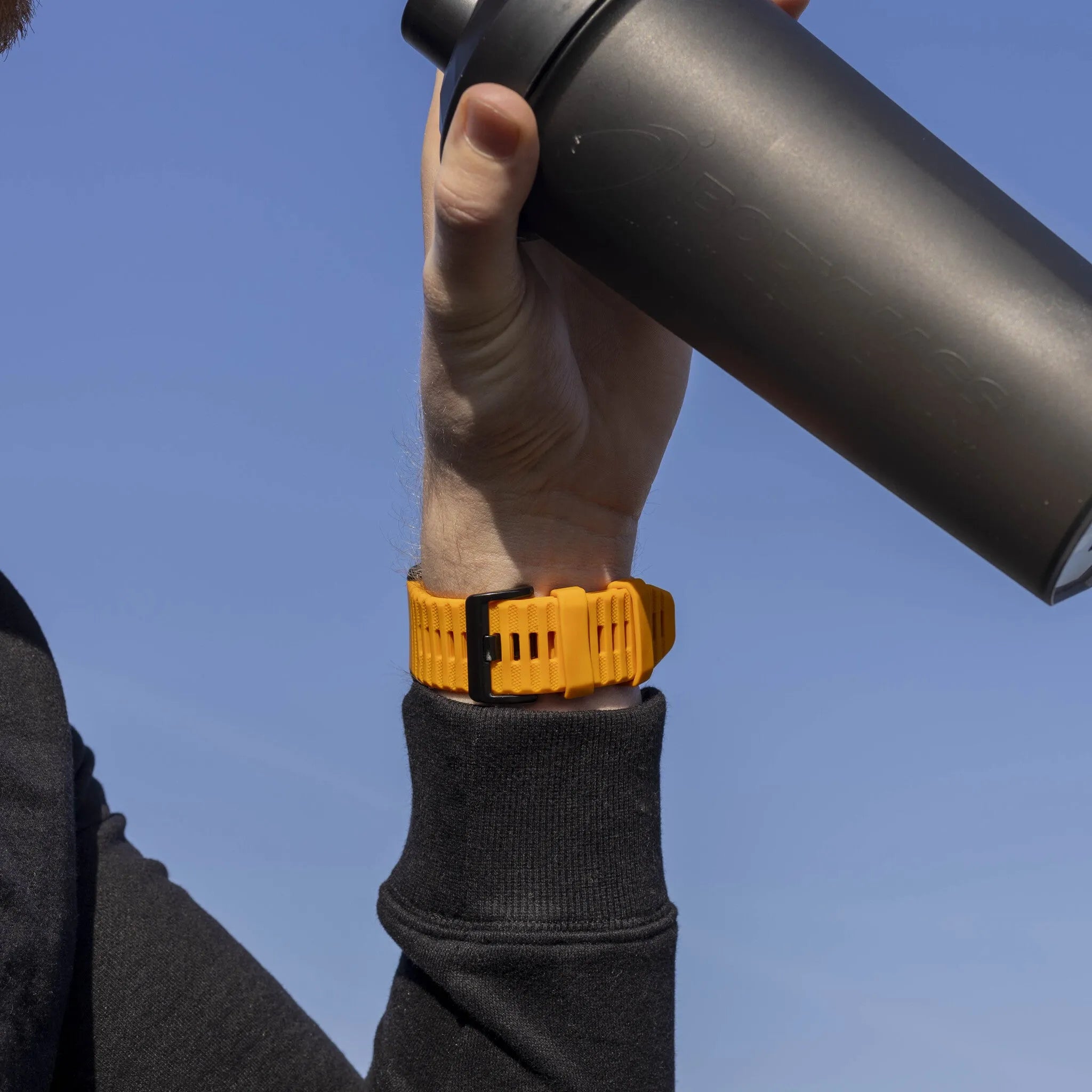 Buckled Silicone Strap, orange, lifestyle photo