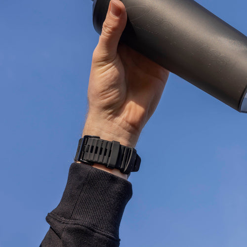 Bandz Bracelet en silicone avec boucle Garmin Quatix 3 / 6x / 7x Solar (noir)