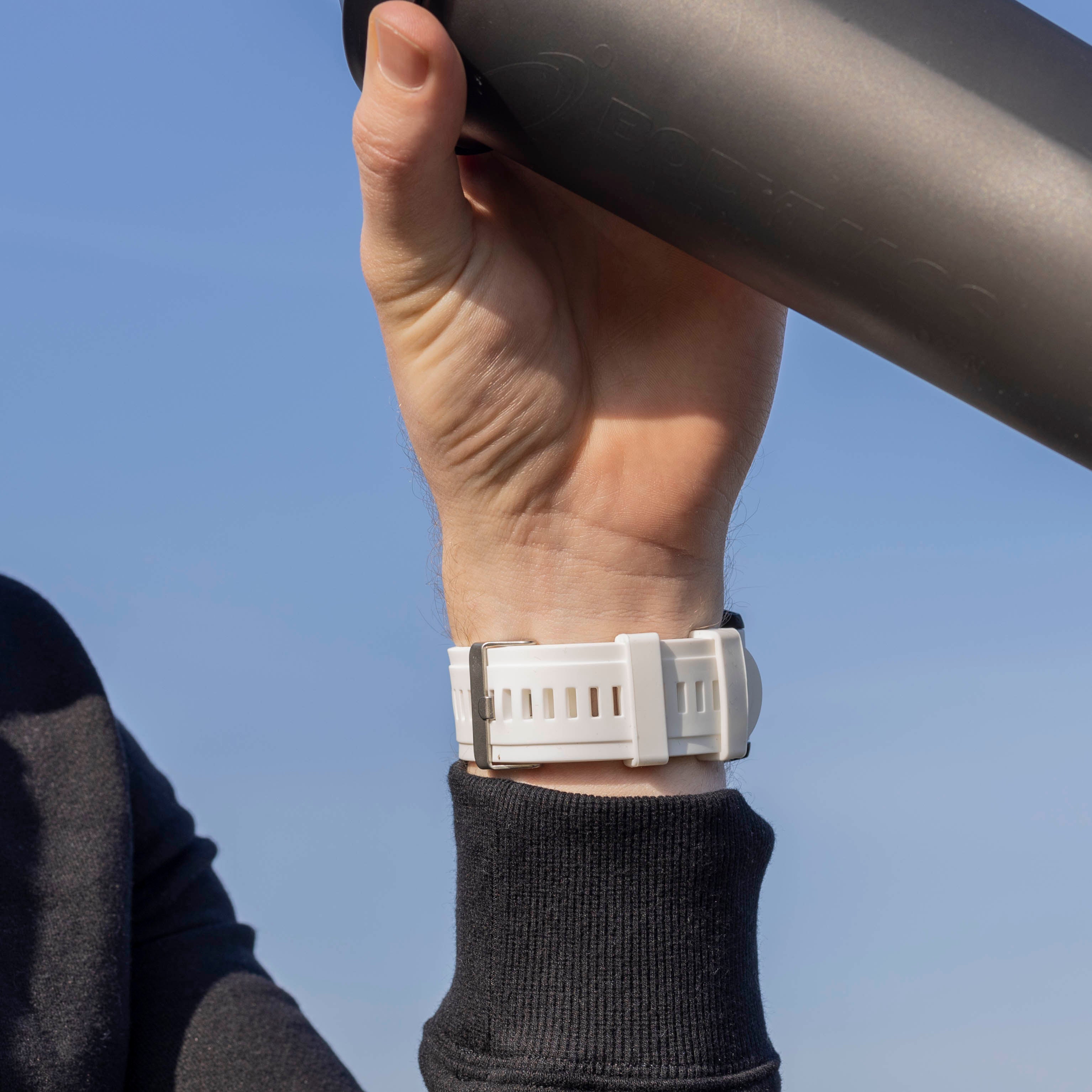 Bracelet silicone brillant Garmin Fenix 5x/6x (blanc)