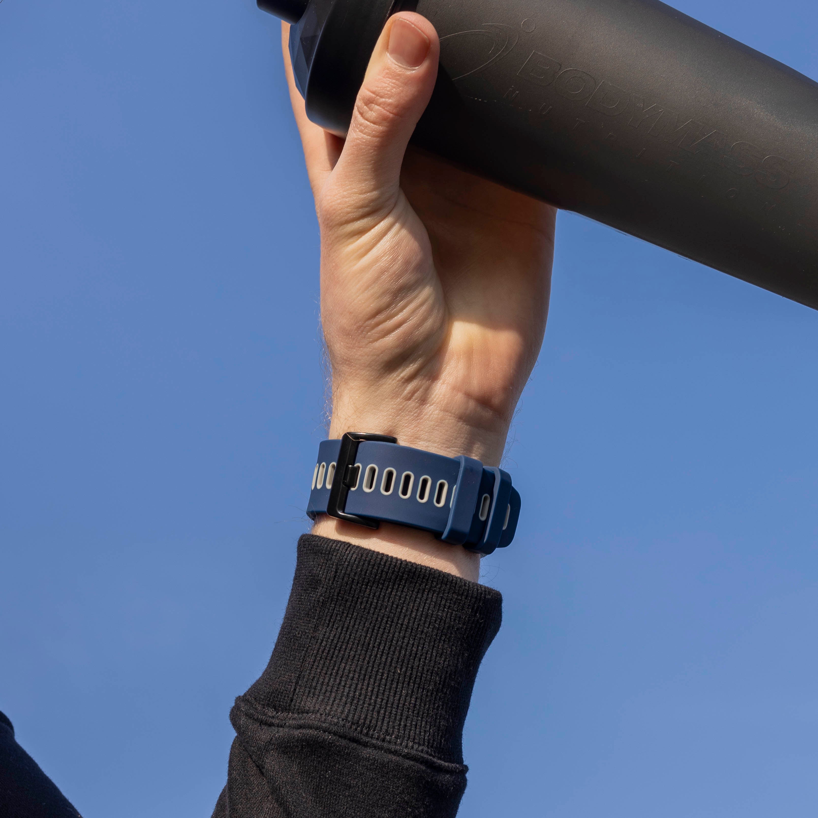 Bracelet à boucle sport Garmin Quatix 3 / 6x / 7 x Solar (bleu/gris)