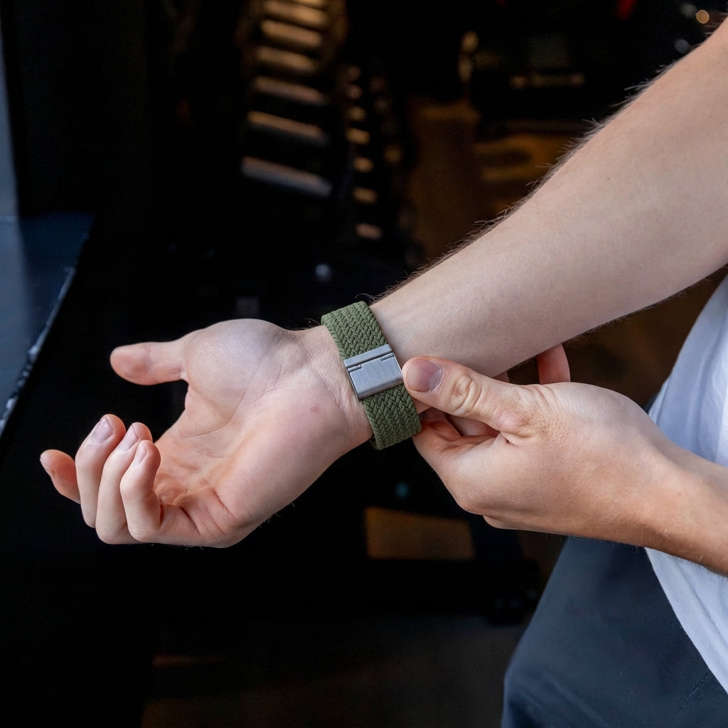 Bracelet nylon tissé Samsung Galaxy Watch Ultra 2 (vert olive)