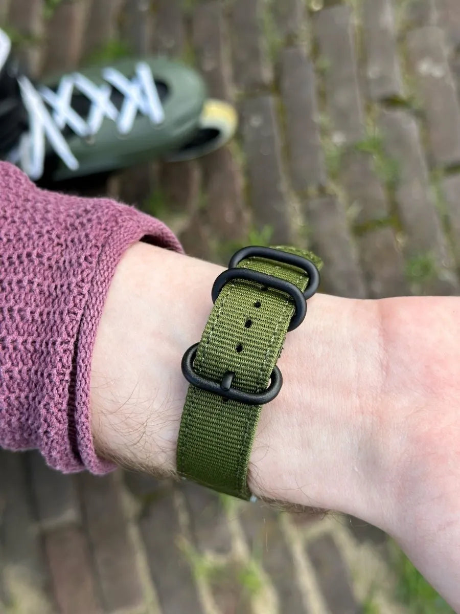 Bracelet nylon avec boucle Fossil Gen 4 Explorist HR (vert)