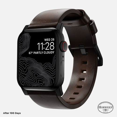 Nomad Bracelet cuir moderna Apple Watch (marron/noir)