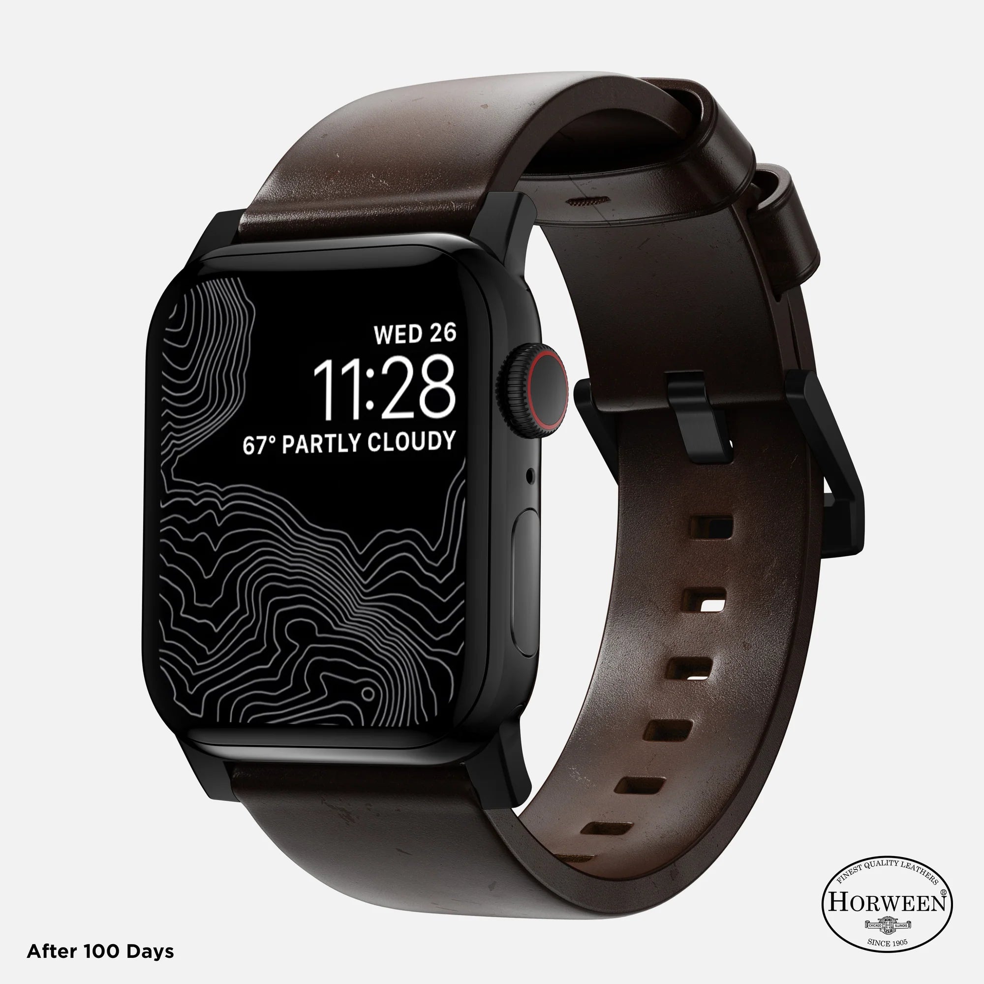 Nomad Bracelet cuir moderna Apple Watch (marron/noir)