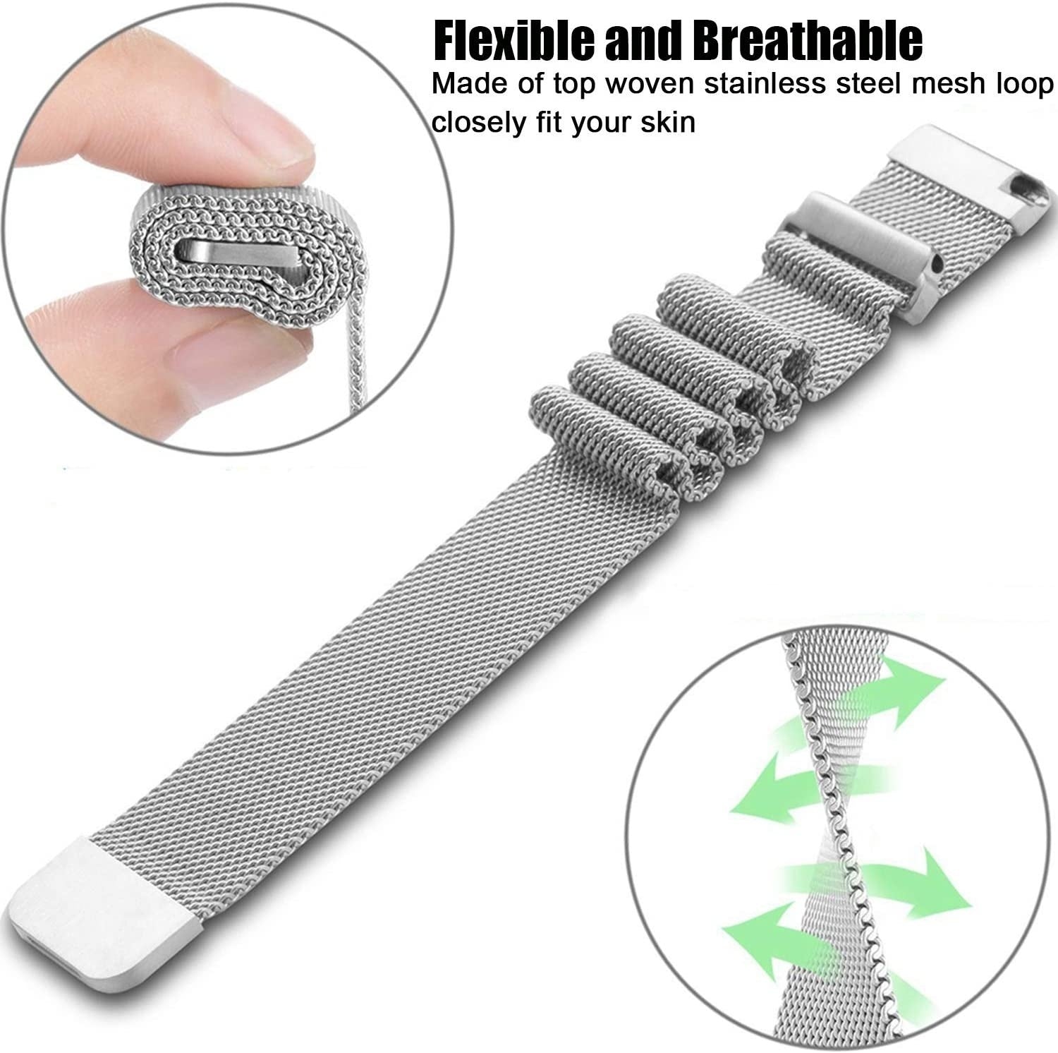 Bracelet milanais Garmin Vivoactive 4 (argent)