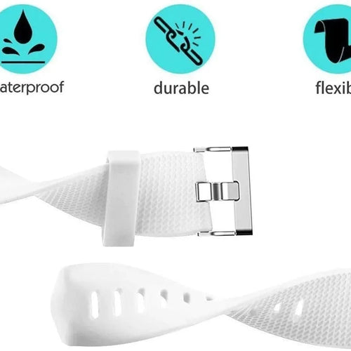 Silicone Strap, white, infographic (USP banner)