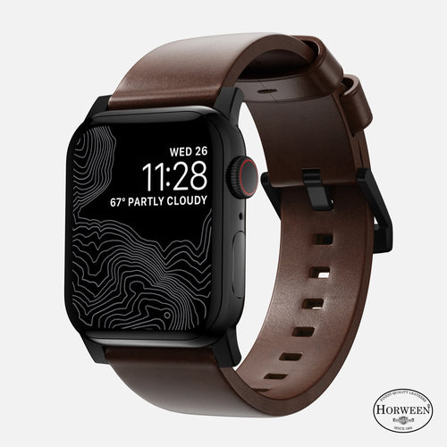 Nomad Bracelet cuir moderna Apple Watch (marron/noir)