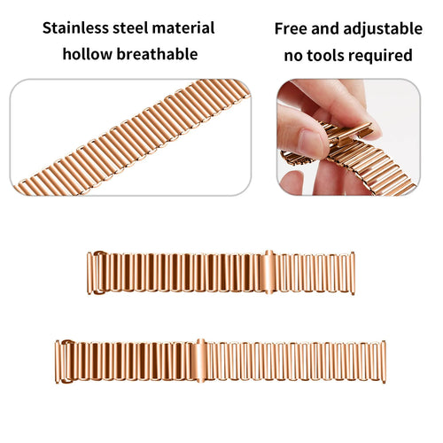 Steel Loop Strap, rose gold, infographic (USP banner)