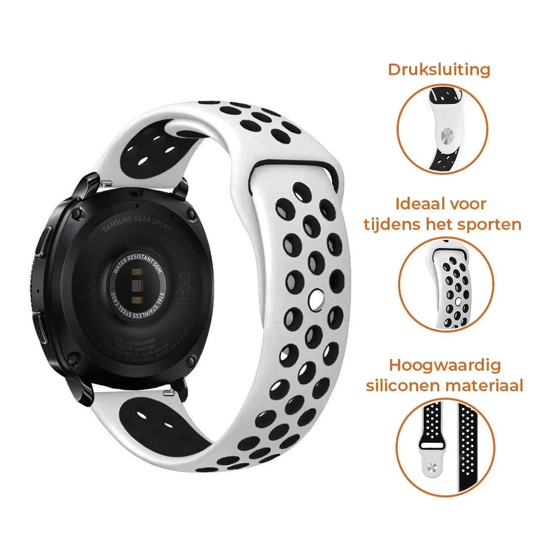 Silicone Sport Strap, white/black, promotional banner