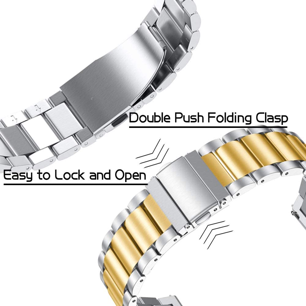 Bracelet acier Samsung Galaxy Watch FE (argent/or)