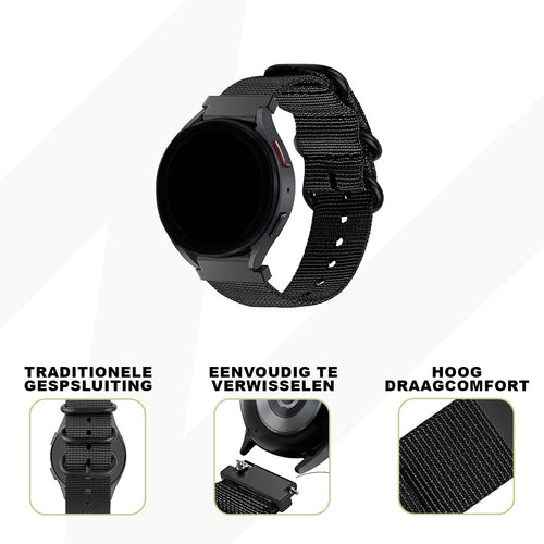 Bandz Bracelet nylon avec boucle Garmin Vivoactive 3 (noir)