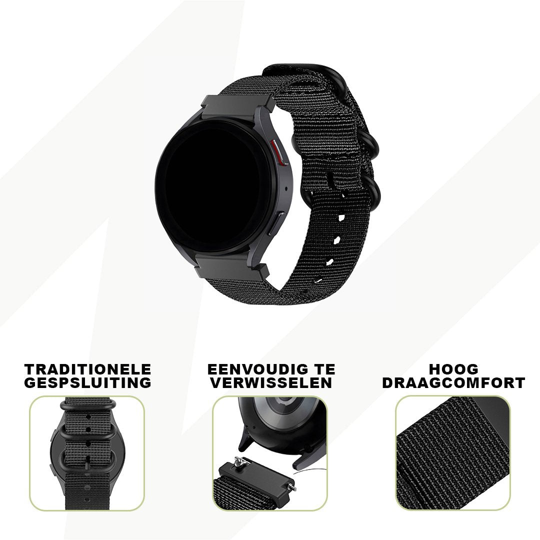 Bandz Bracelet nylon avec boucle Garmin Vivoactive 3 (noir)