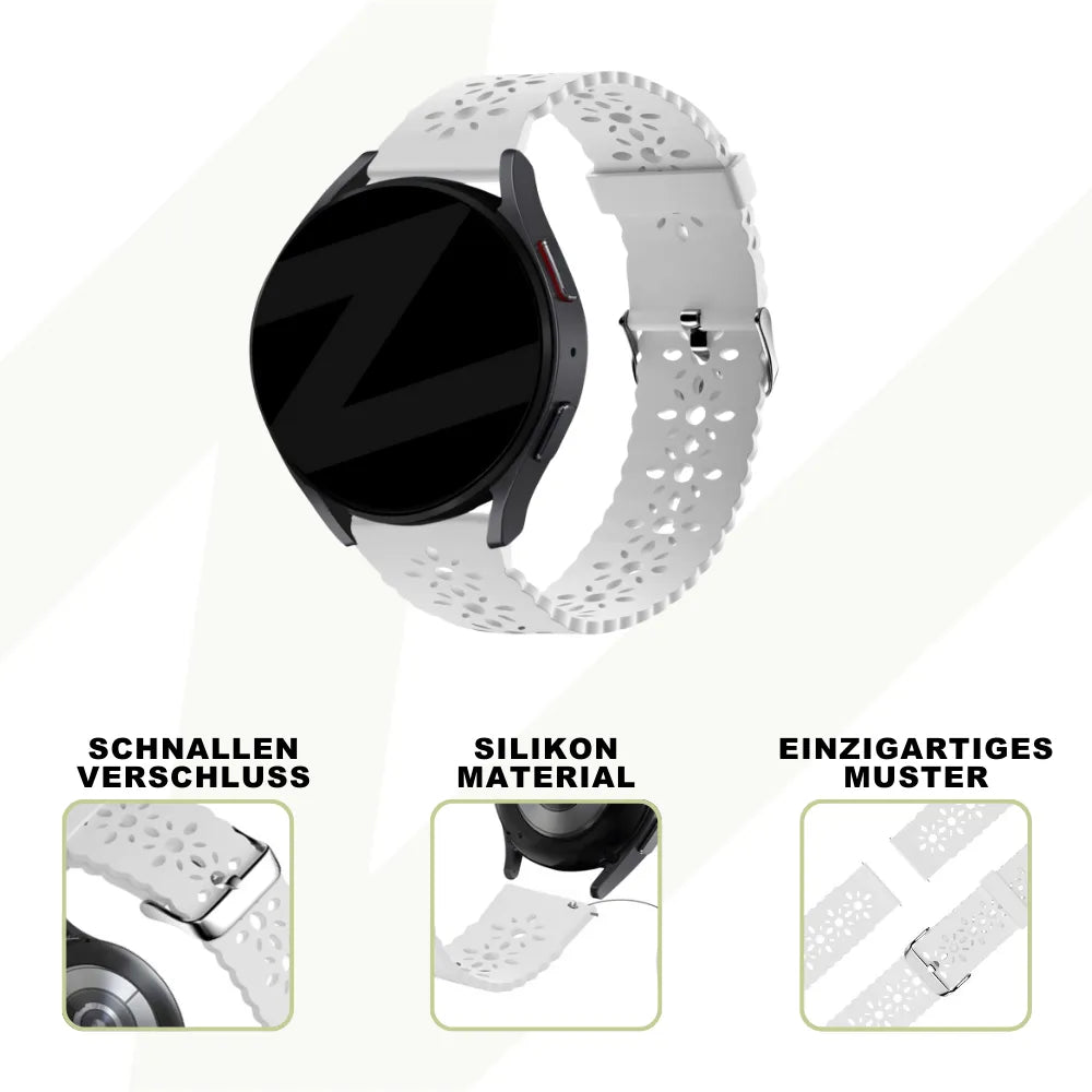Patterned Silicone Strap, white, promotional banner