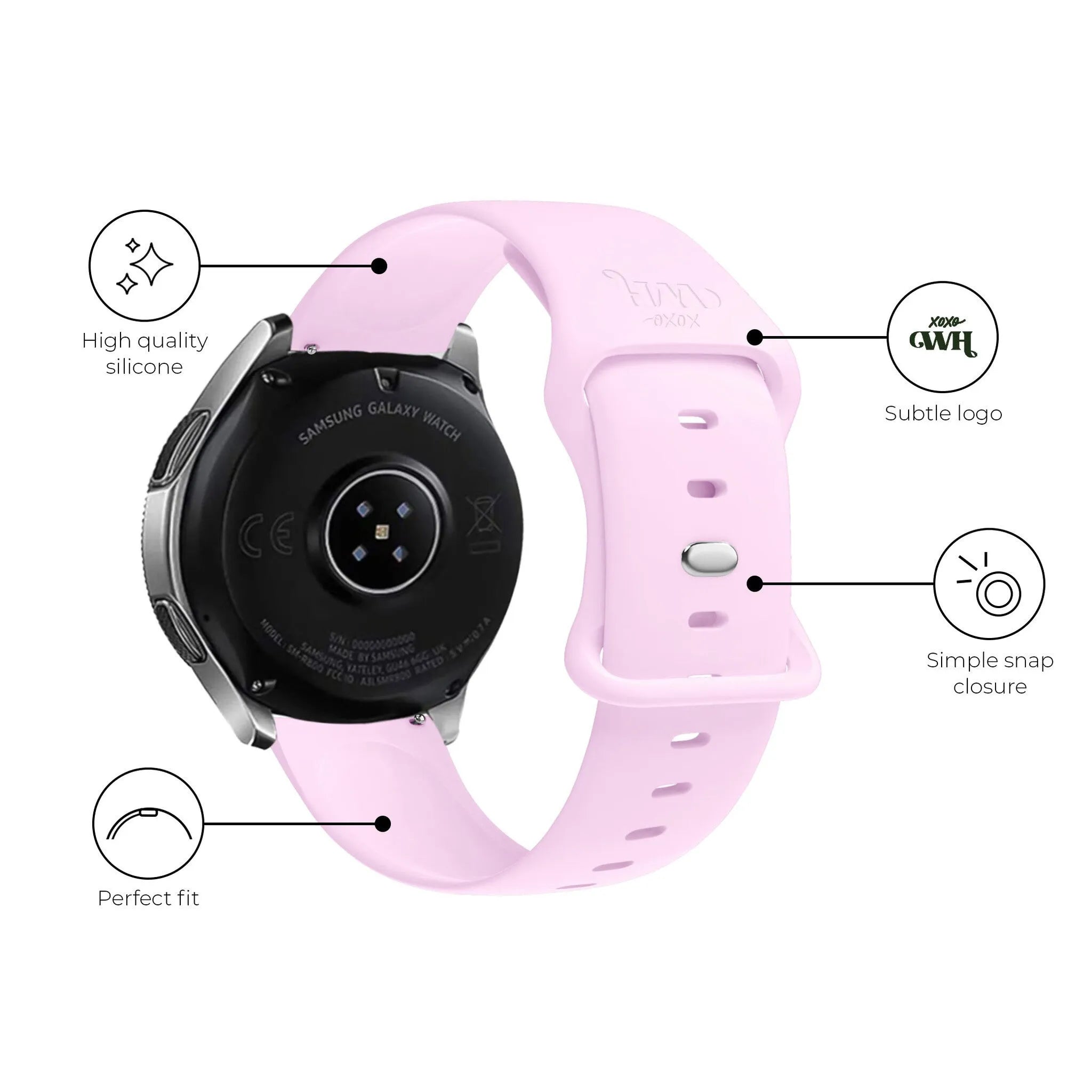 Bracelet silicone xoxo Wildhearts Amazfit GTR 3 Pro (rose)