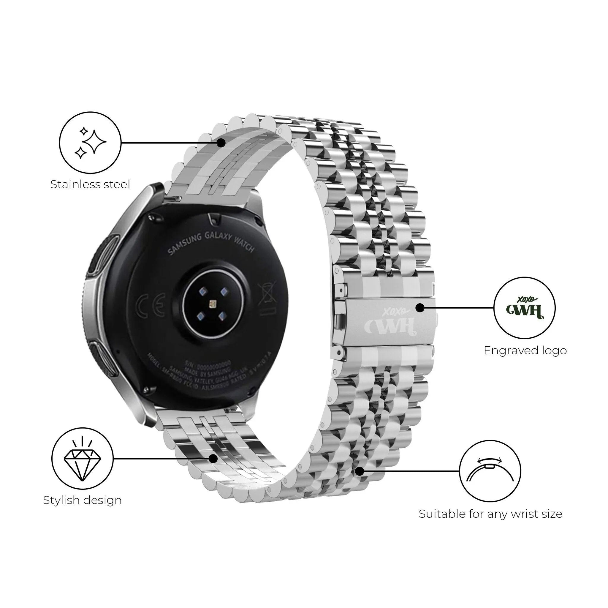 Bracelet acier xoxo Wildhearts Xiaomi Amazfit Bip (argenté)
