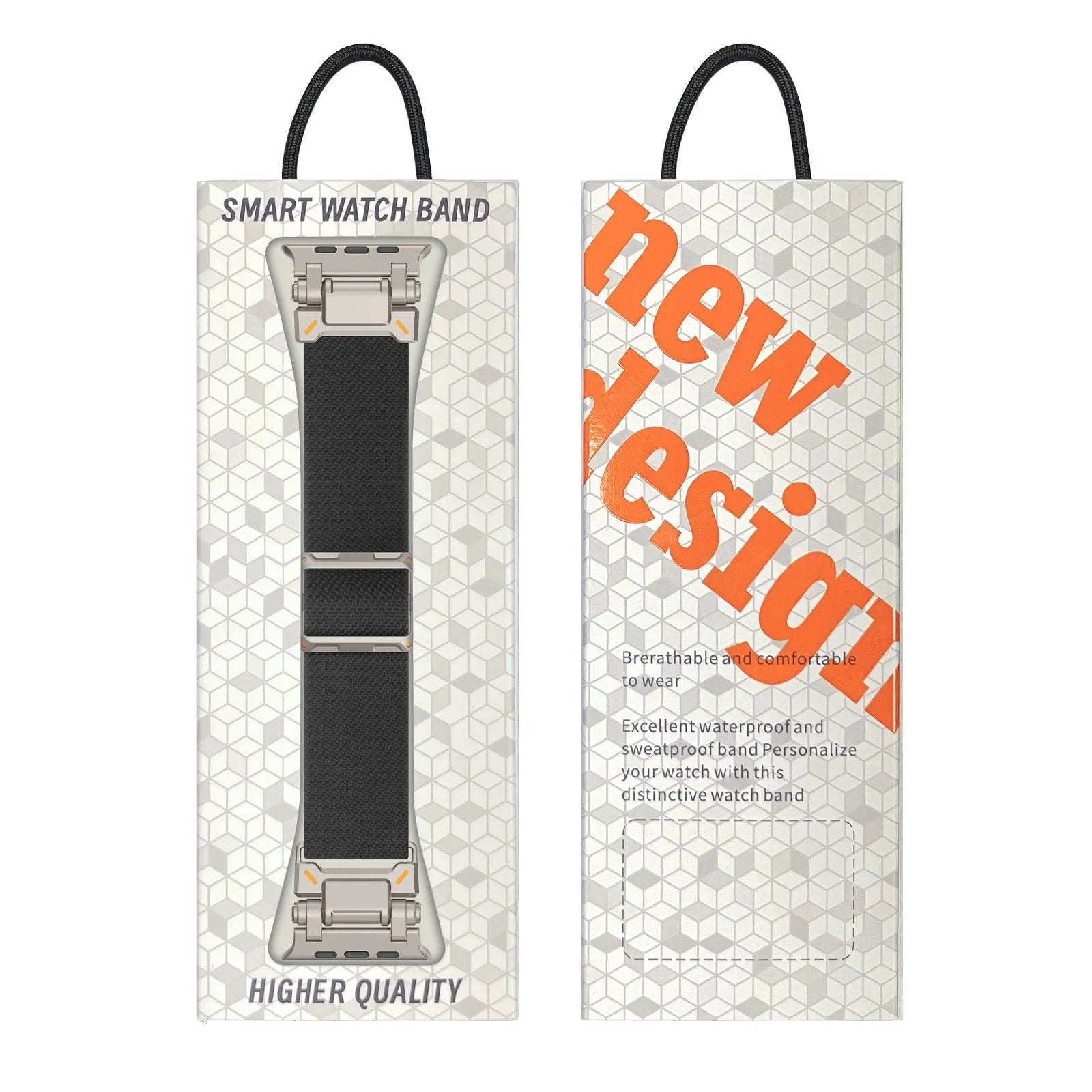 Bracelet en polyester 'Explorer' Apple Watch (noir/titane)