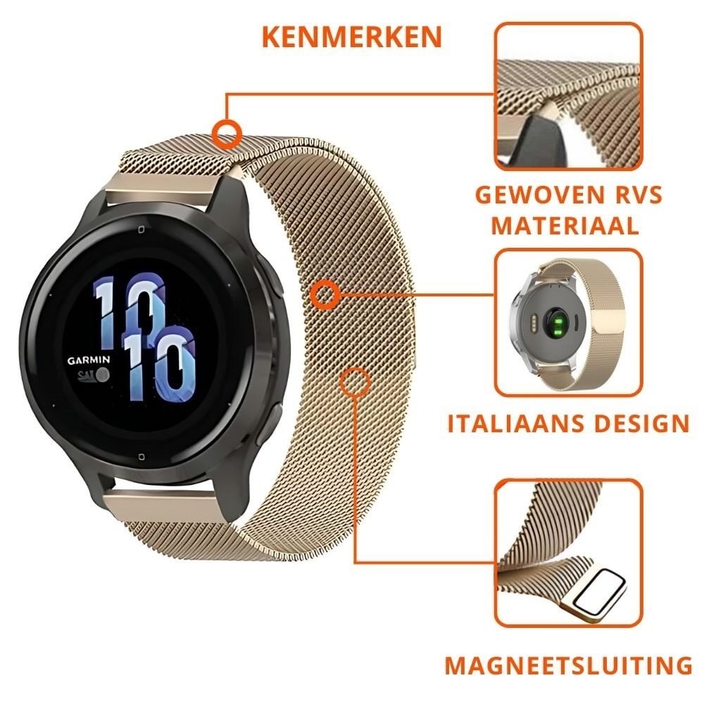 Bracelet Milanais Huawei Watch GT 5 Pro 42mm (champagne or)