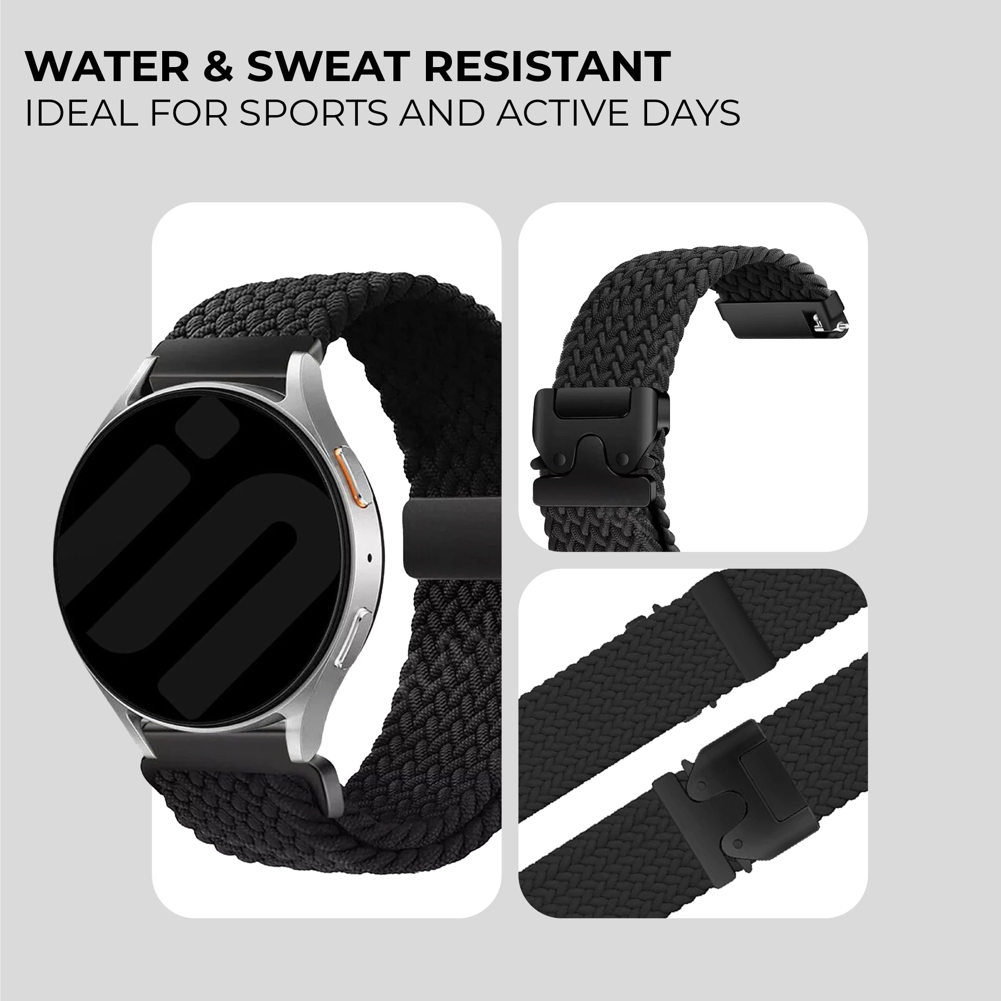 Huawei Watch GT 5 Pro - 42mm Braided Strap with P-Buckle (Black)