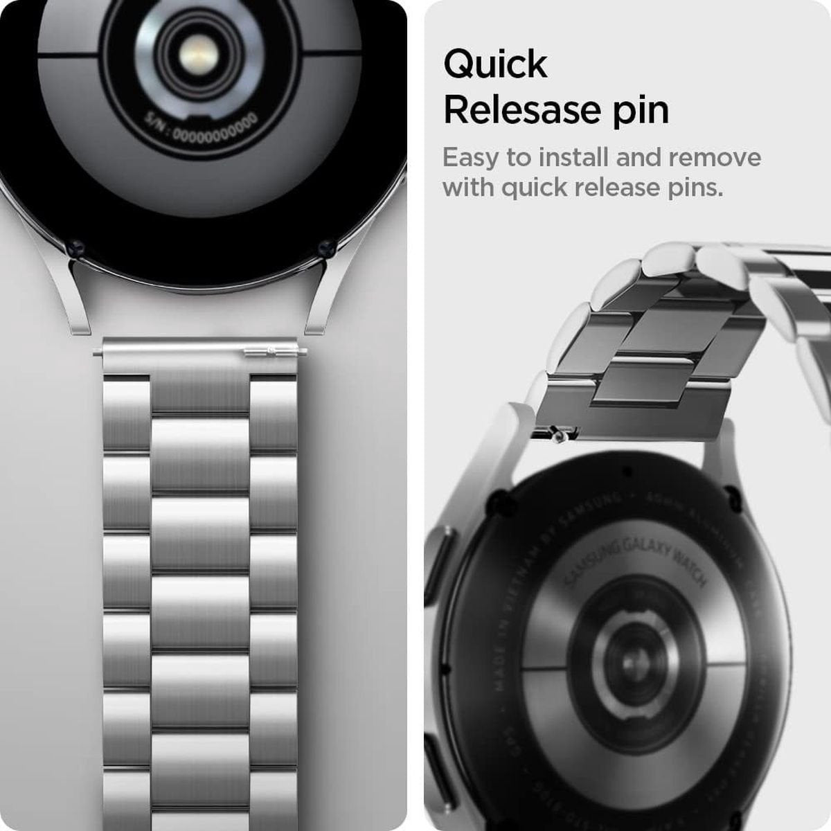 Spigen Bracelet acier Samsung Galaxy Watch 4 40mm (argenté)