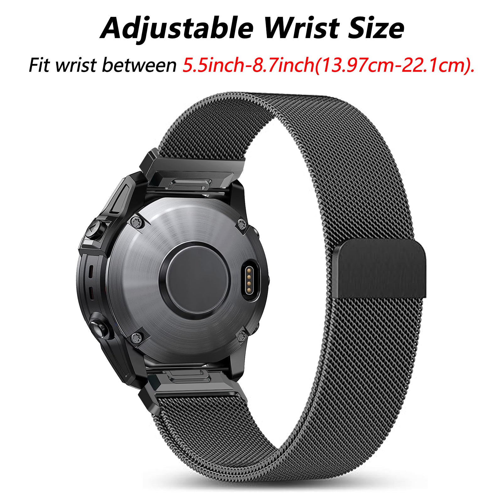 Garmin Descent Mk2(i) Premium Milanese Strap (Black)
