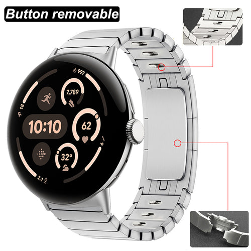 Bracelet acier à maillons 'Premium' Google Pixel Watch 4 - 45mm (argent)