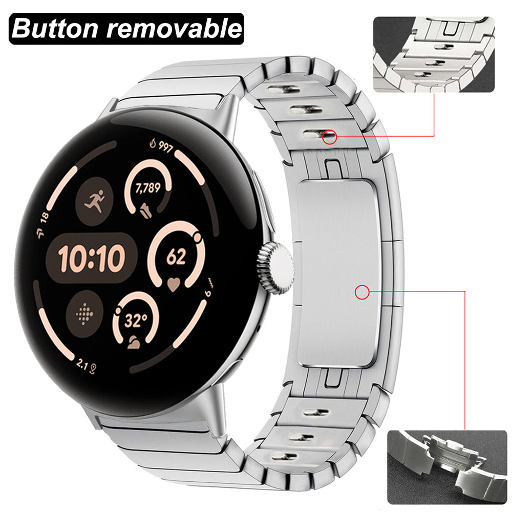 Bracelet acier à maillons 'Premium' Google Pixel Watch 4 - 45mm (argent)